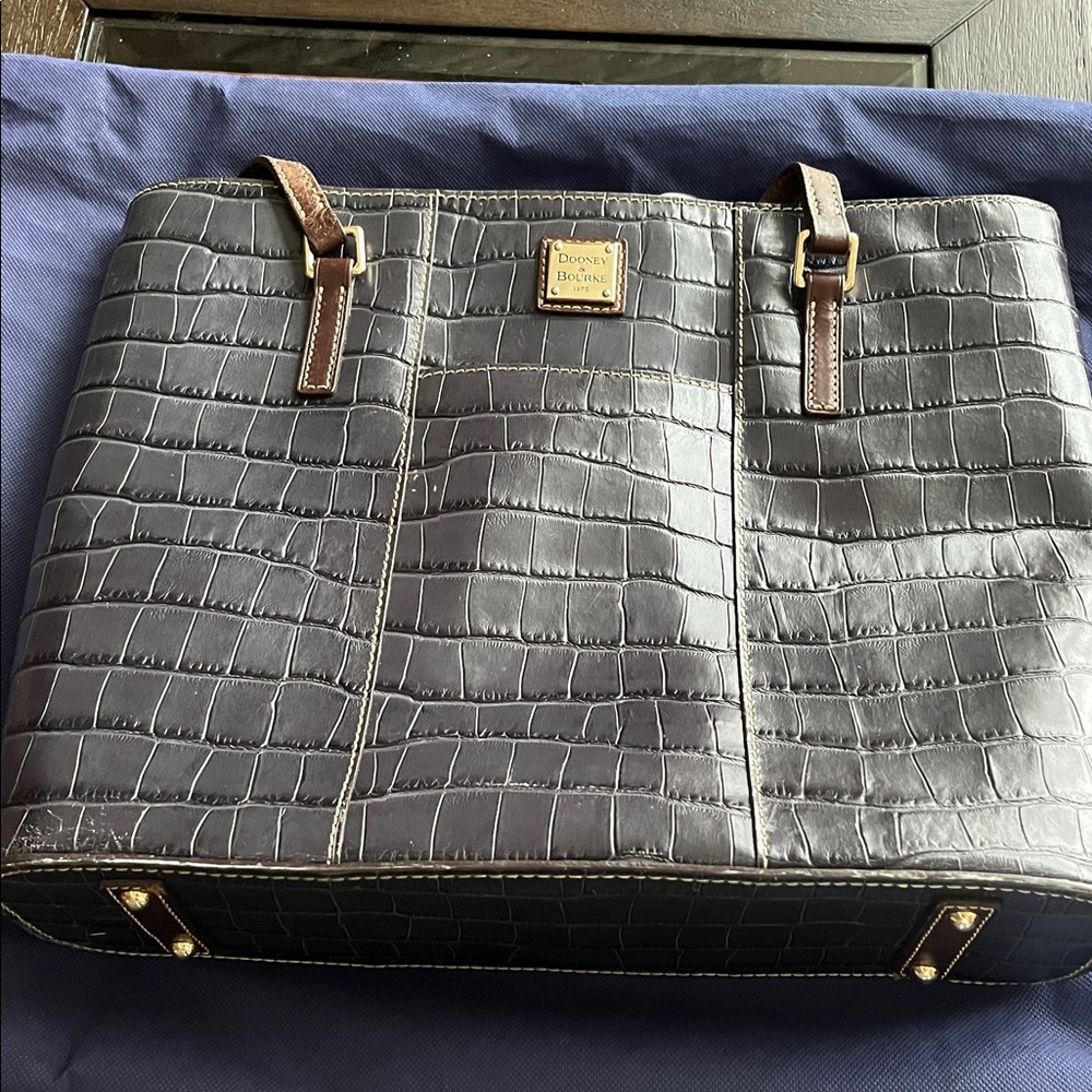 Dooney & Bourke Black Croc-Embossed Tote